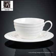 ocean line fashion elegance white porcelain coffee cup&saucer PT-T0608